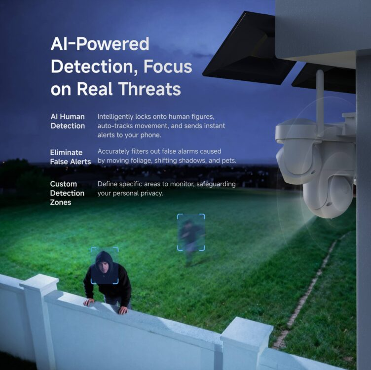 Solar 4G Security Camera 3 Lens Outdoor AOV Waterpoof