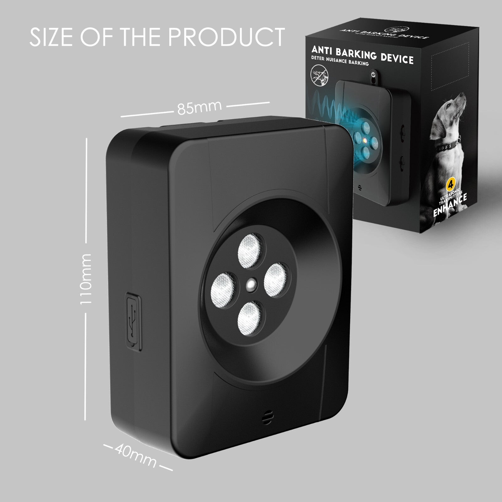 Ultrasonic Anti Bark Device Outdoor Dog Barking Control Stop Repeller Silencer