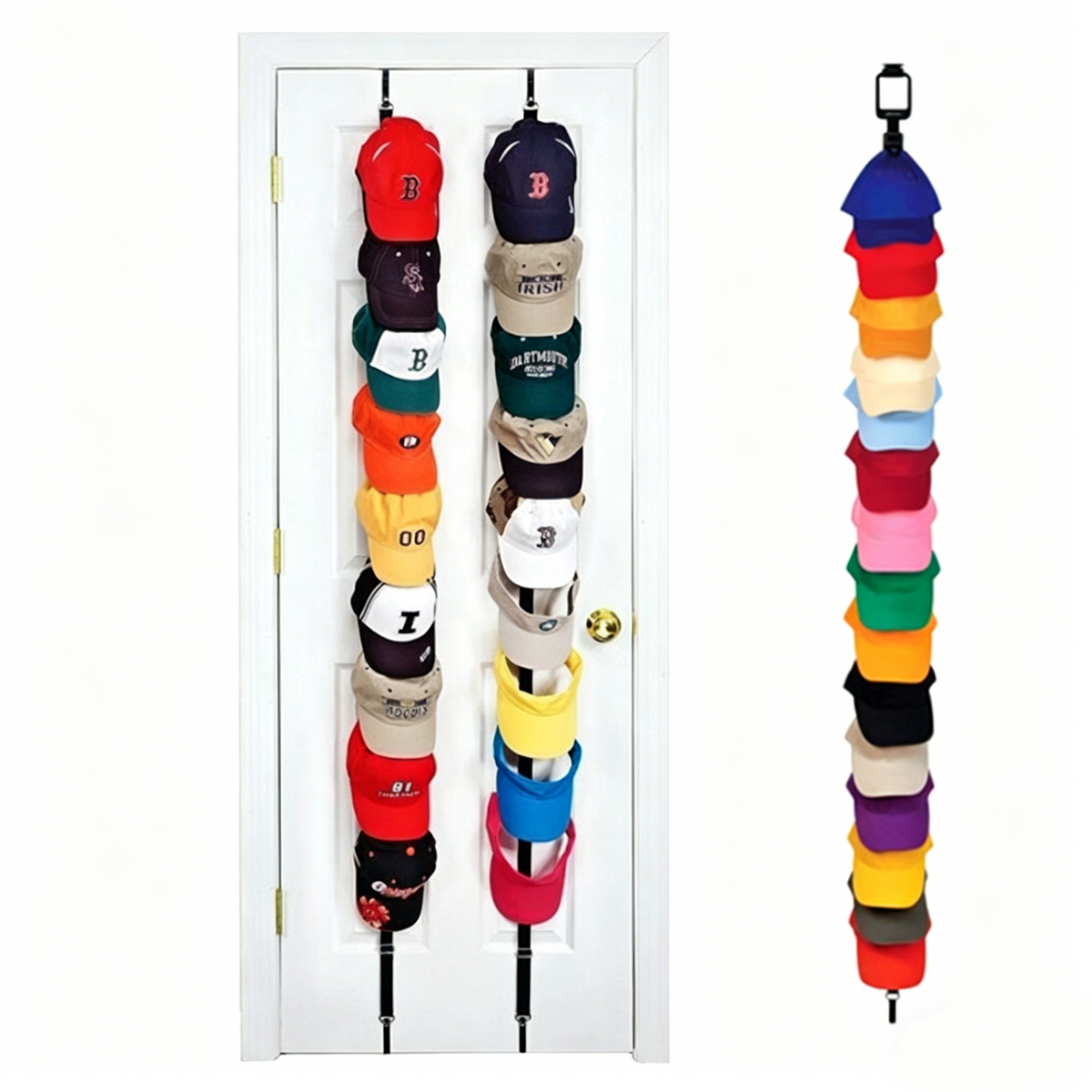 Adjustable Over Straps Hook Door Hanger Hat HandBag Rack Organizer