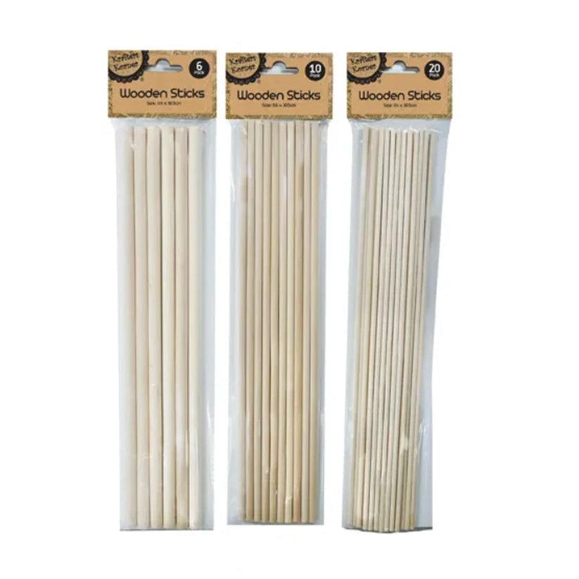 Natural Wooden Craft Sticks 30.5CM Long Dowel Round Building Rod DIY Art 3 Sizes