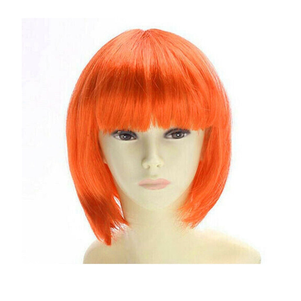 Womens Short Straight BOB Sleek Hair with bang Synthetic Cosplay Wig Wigs Party