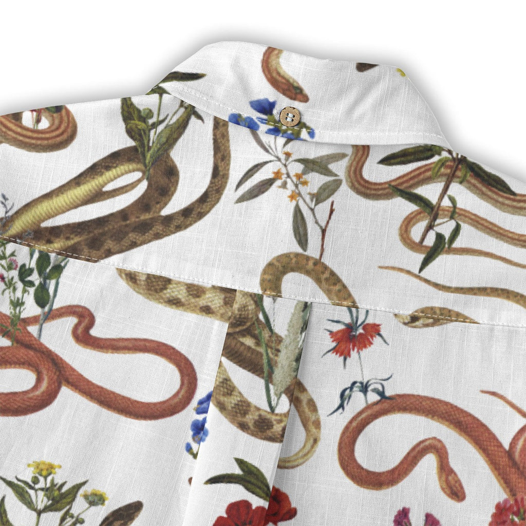 Snake and Flower Shirt in White