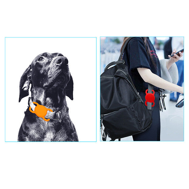 Pet Airtag Dog Cat Collar Holder Silicone for Apple Air Tag Protective Case