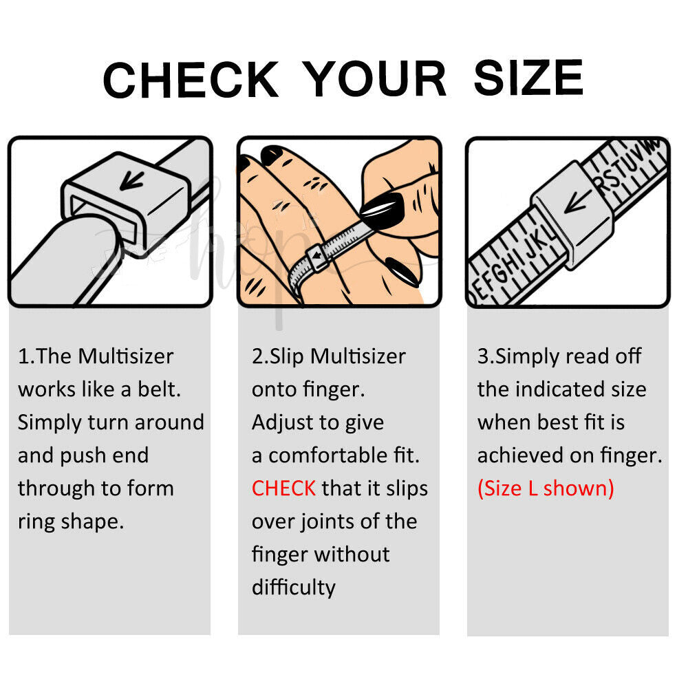 Ring Sizer Adjuster for Women/Men Measurement Tool Finger Sizes in AU UK US CA