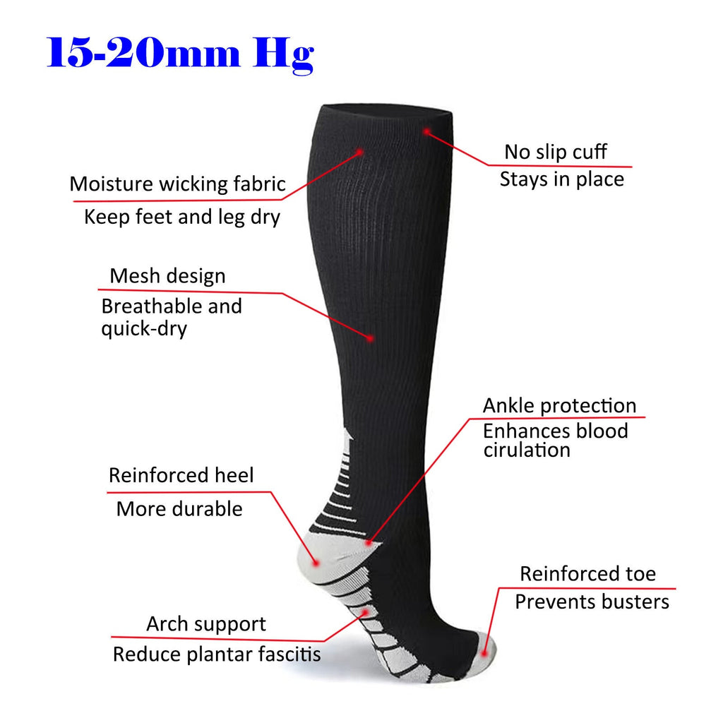 Compression Socks Stockings Copper Medical Running Anti Fatigue Travel Unisex AU