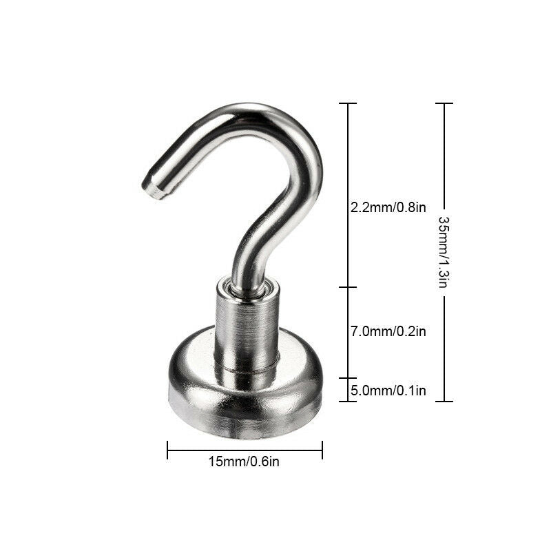 10x Strong Rare Earth Neodymium N38 Magnetic Hanger Holder Magnet Hooks 5.5kg