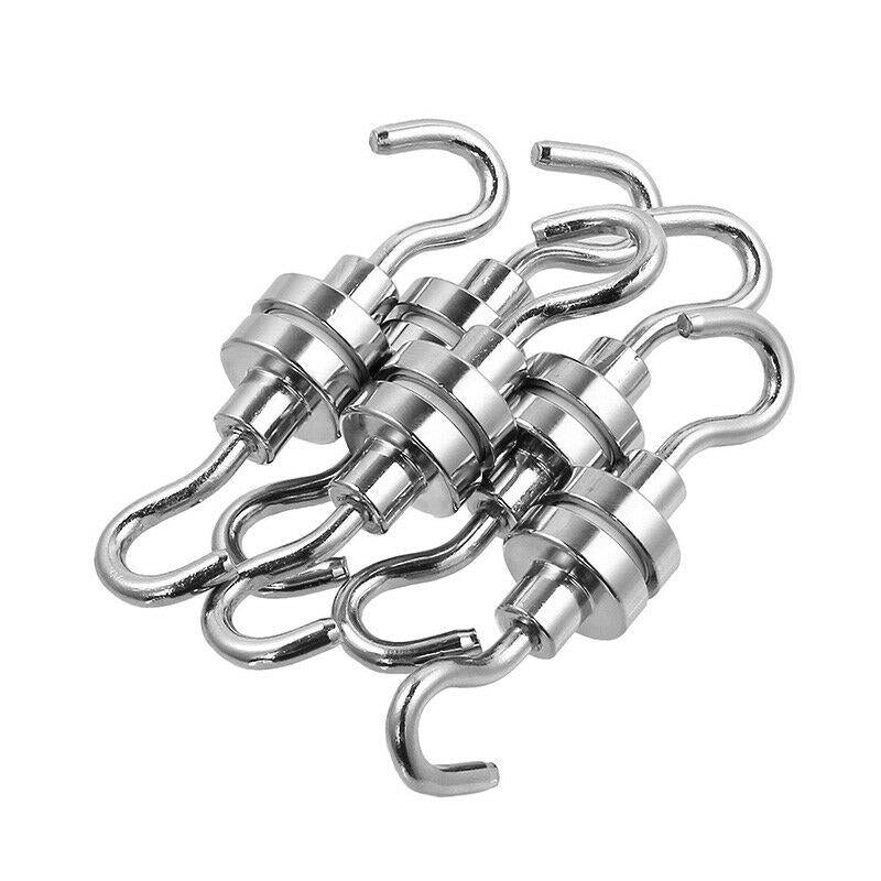 10x Strong Rare Earth Neodymium N38 Magnetic Hanger Holder Magnet Hooks 5.5kg
