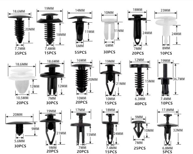 415pcs Car Body Push Retainer Pin Rivet Trim Plastic Clips Panel Moulding Kit