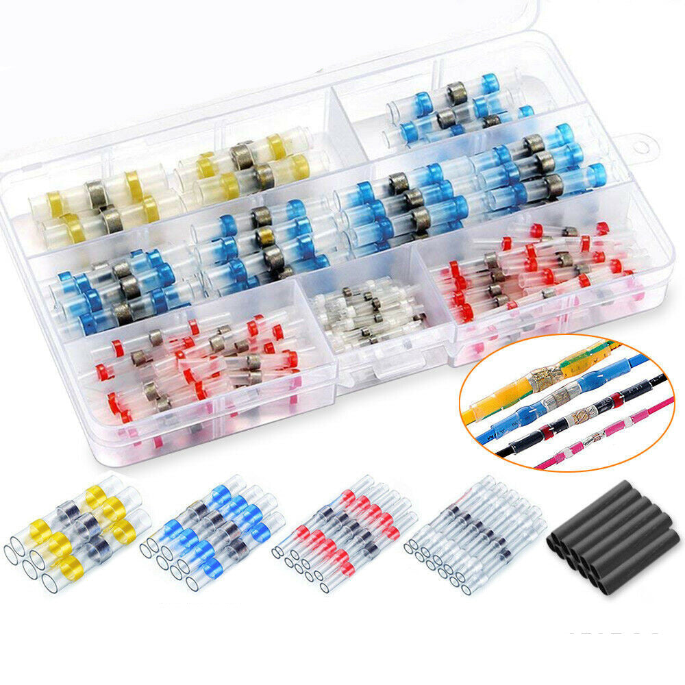 250pcs Waterproof Solder Seal Sleeve Heat Shrink Butt Wire Connectors Terminals