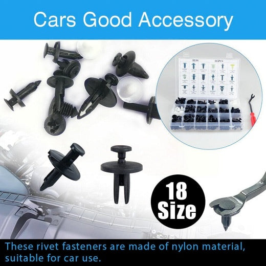 415pcs Car Body Push Retainer Pin Rivet Trim Plastic Clips Panel Moulding Kit