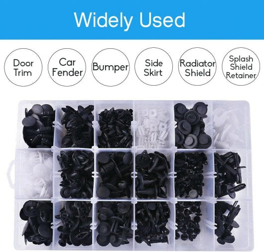 415pcs Car Body Push Retainer Pin Rivet Trim Plastic Clips Panel Moulding Kit