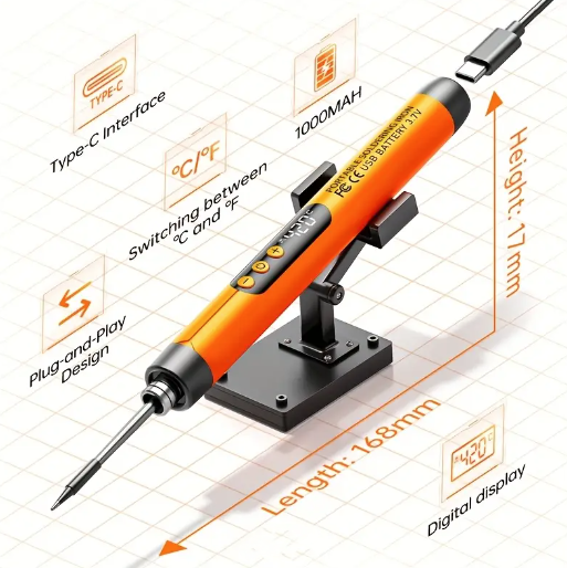 USB Digital Display Soldering Iron Temperature Adjustment