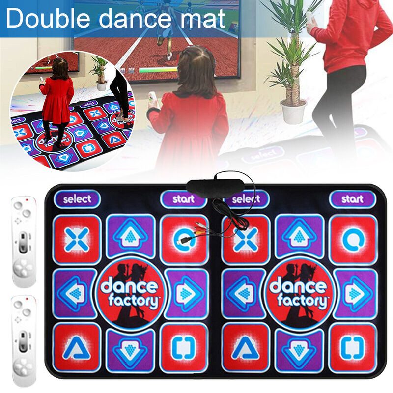 Non-Slip Double Dance Mat For Kids Adult Wireless Dancers Step Pads Fitness Kit