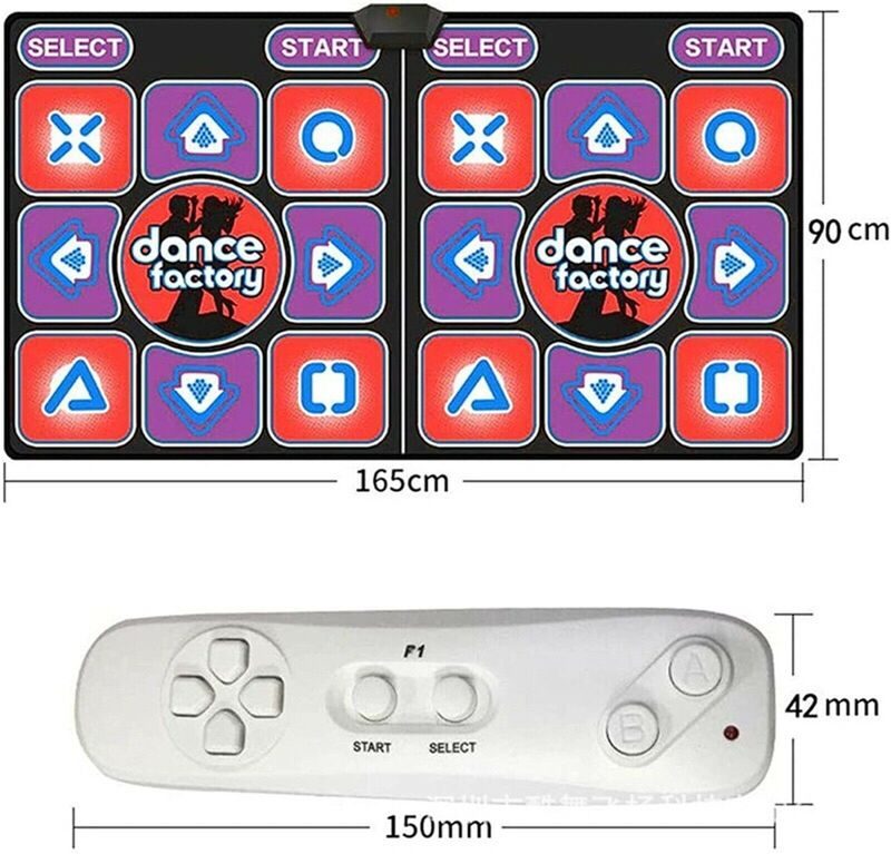 Non-Slip Double Dance Mat For Kids Adult Wireless Dancers Step Pads Fitness Kit