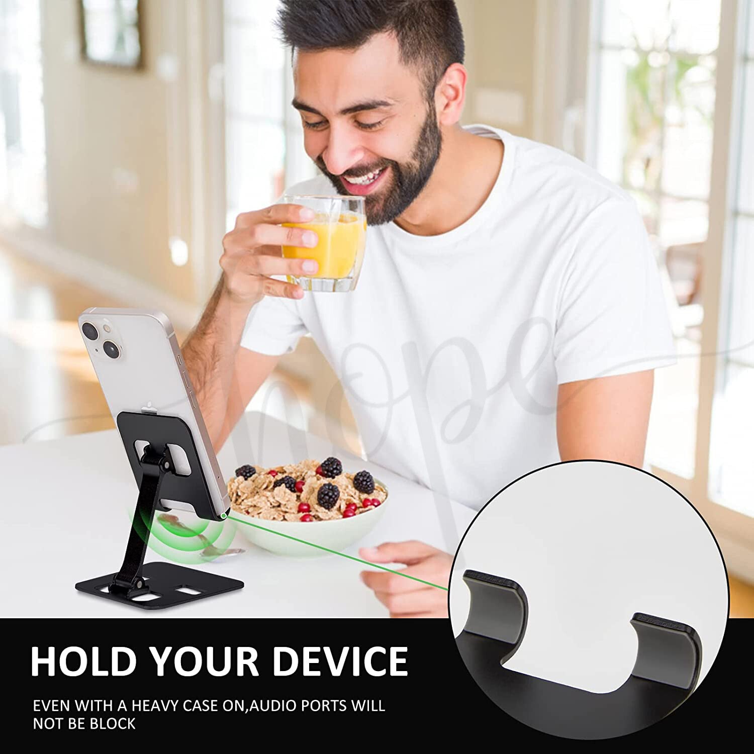 Phone Holder Stand Aluminium Phone Tablet Stand Holder Desk Desktop Foldable