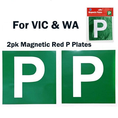 2 Pcs PLATE Driver Magnetic Plate Car Licence Green P VIC WA
