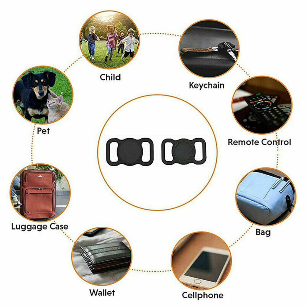 Pet Airtag Dog Cat Collar Holder Silicone for Apple Air Tag Protective Case