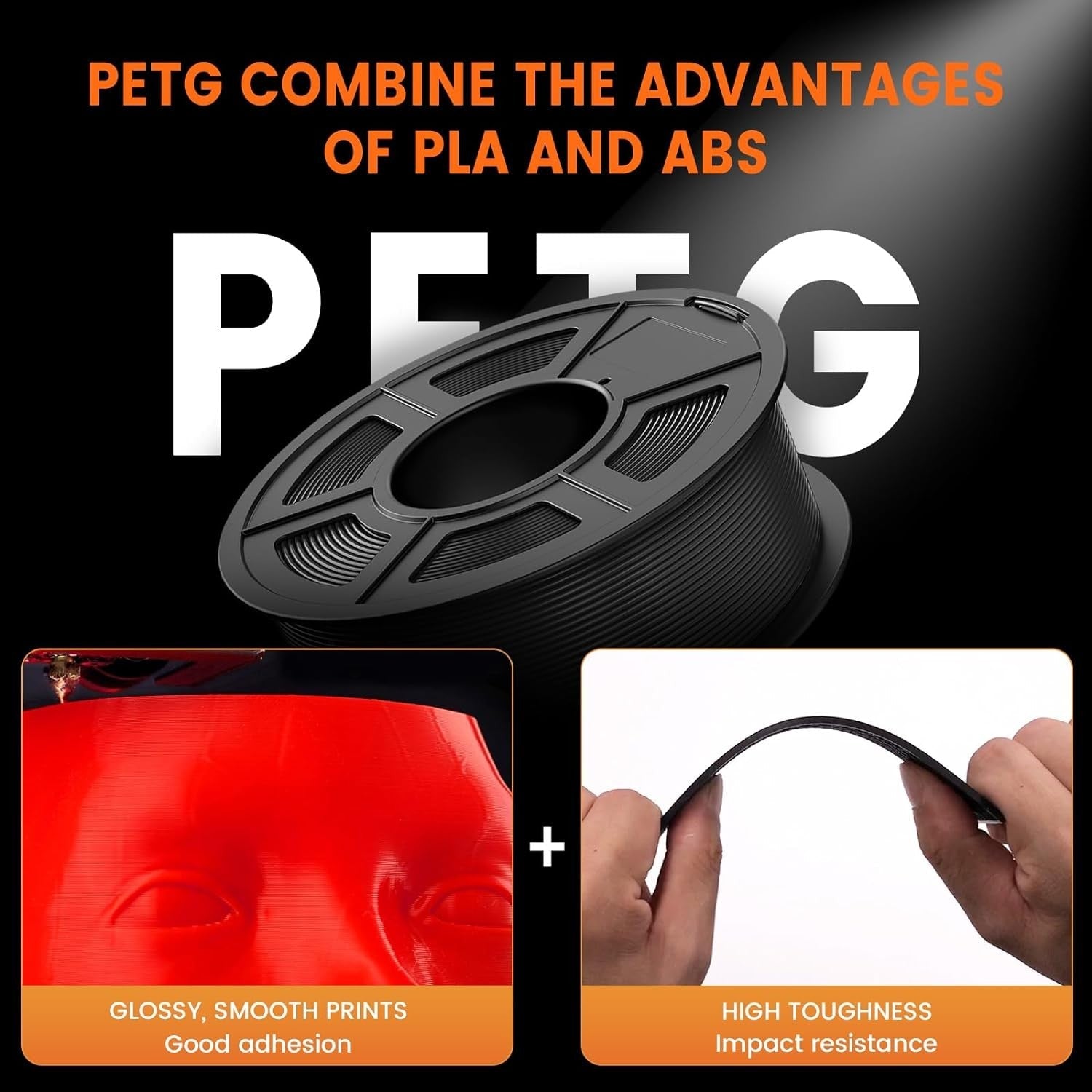 1KG PETG 1.75mm 3D Printer Printing Filament - Transparent