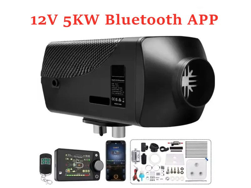 Bluetooth App 12V 5KW Diesel Air Heater Tank Remote Control Caravan Motorhome RV