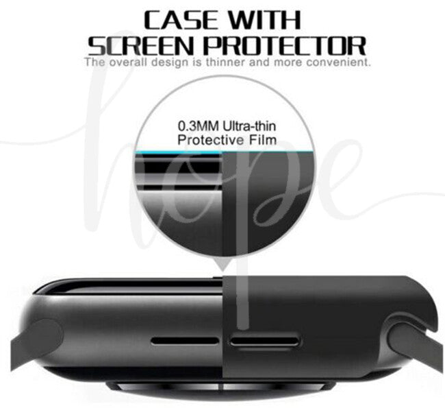Case Cover Apple Watch iWatch 8/7/6/5/4/3/2/SE 45 44 42 41 40 38 Tempered Glass