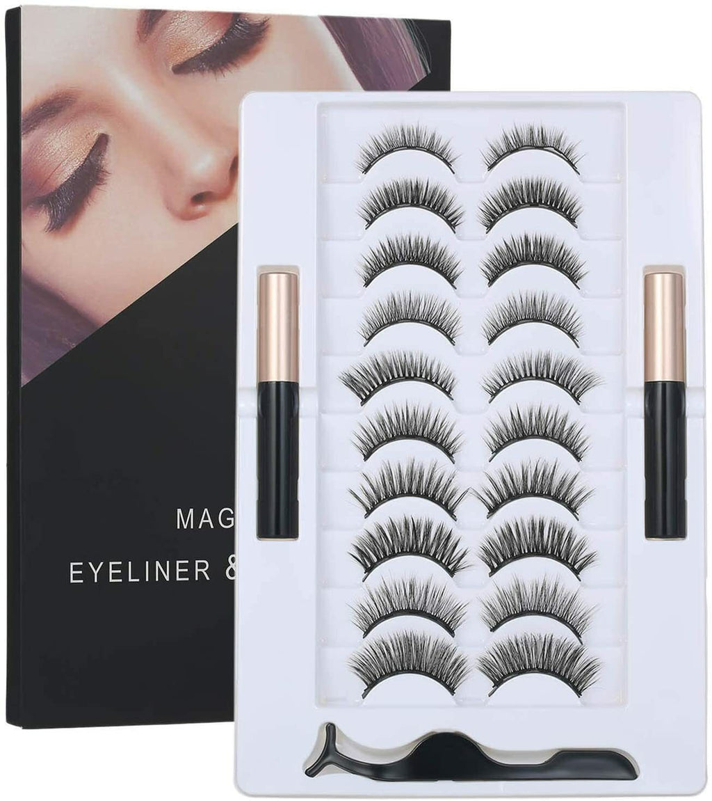Magnetic False Eyelashes Natural Eye Lashes Extension Liquid Eyeliner Tweezer