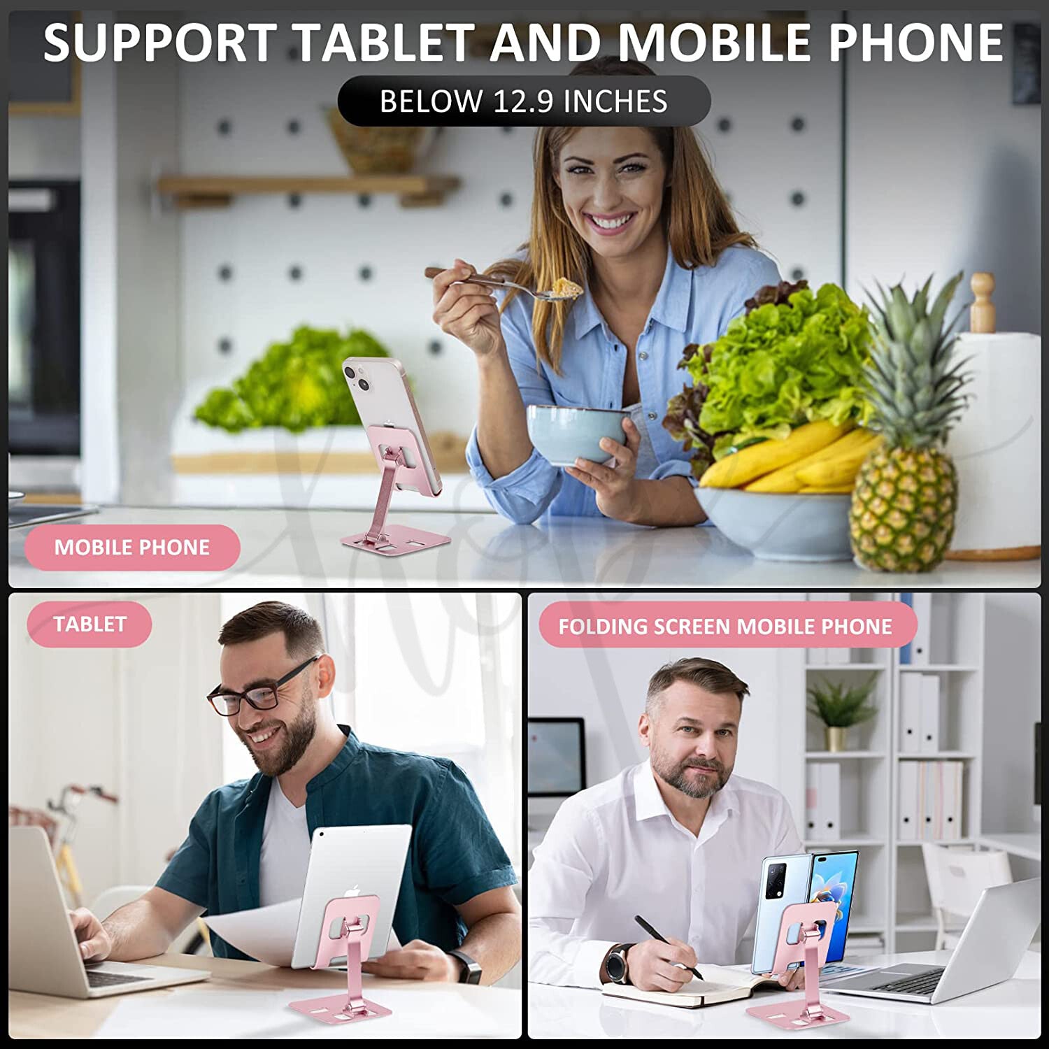 Phone Holder Stand Aluminium Phone Tablet Stand Holder Desk Desktop Foldable