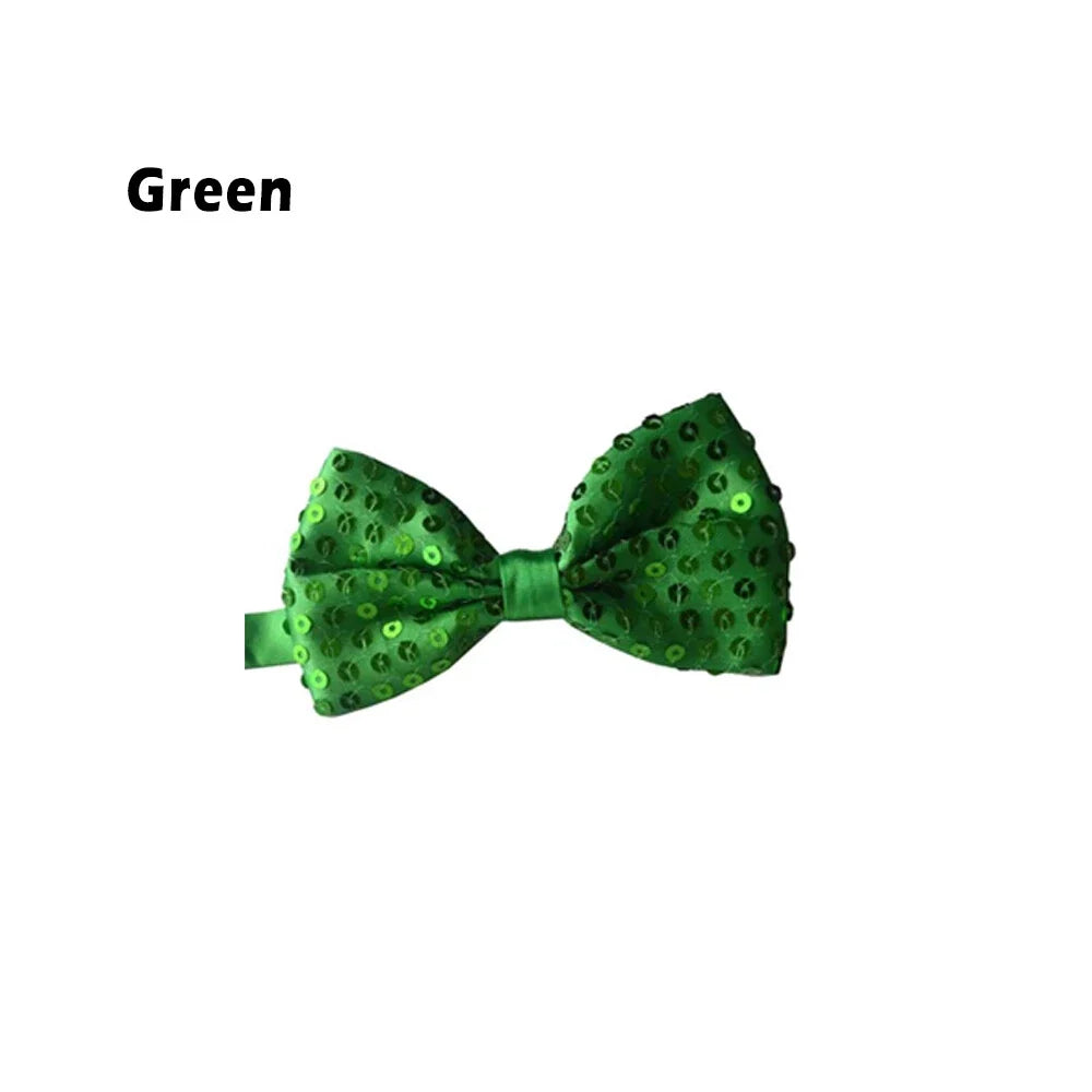 Glitter Sequin Clip-on Bowtie Men Women Boys Girls Bow Tie Party Dance Costume