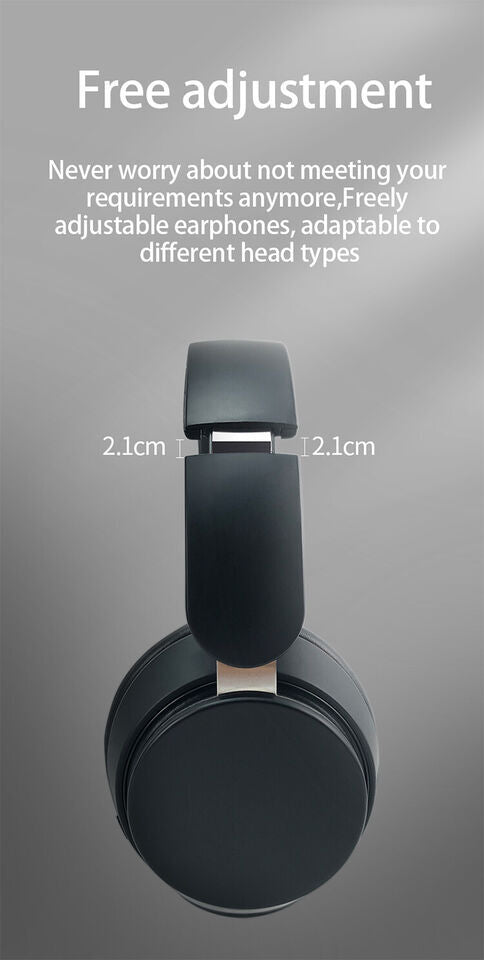 Black Wireless Headphones Bluetooth 5.1 Gaming Sports Earphones Gift Kids Hifi Stereo