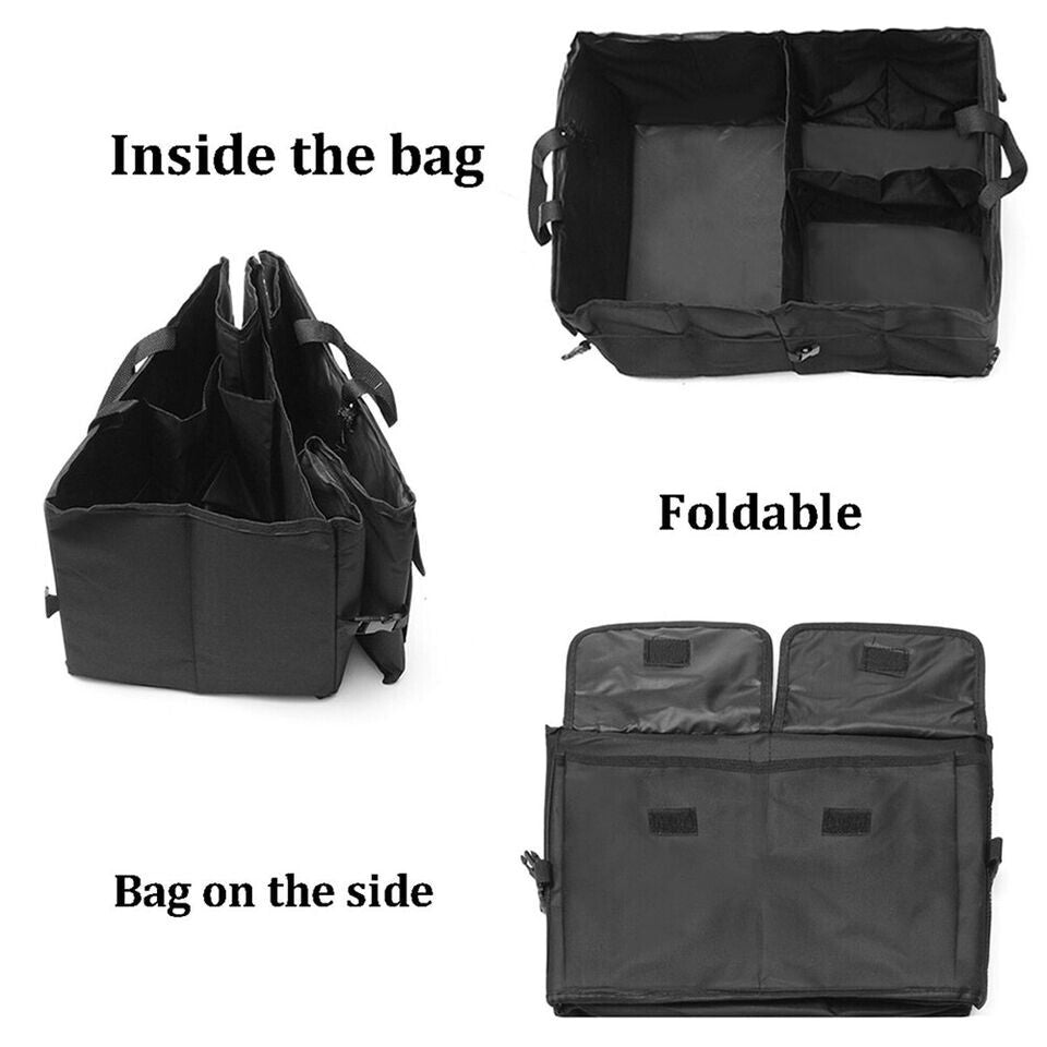 50L Car Boot Organiser Partition Collapsible Storage Box Trunk Bag Tool Storage