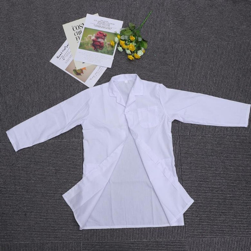 Kids White Lab Coat Doctors Scientist Children Fancy Dress Costume Girls Boys