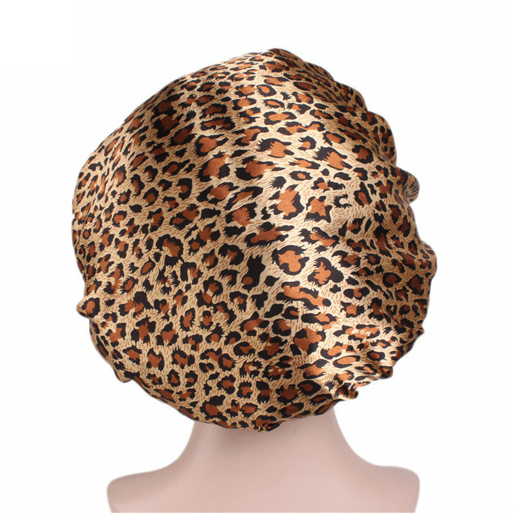 Bonnet Cap Night Cap Sleeping Hair Wrap Elastic Satin Cap Soft  Bath Headwear