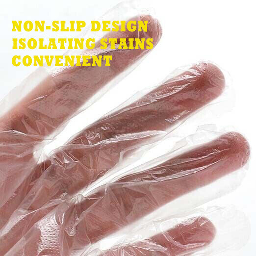 100pcs Disposable Plastic Gloves Transparent Food Handling Hygienic Clear Bulk