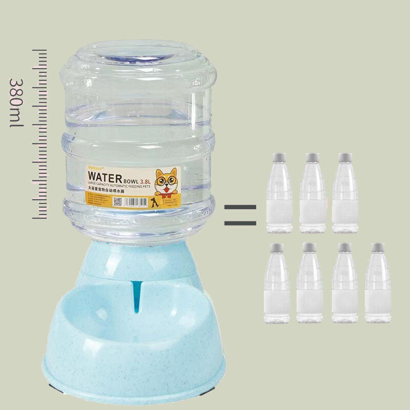 Automatic 3.8L Water Feeder Food Pet Dog Cat Puppy Dispenser Feeder Bowl Bottle