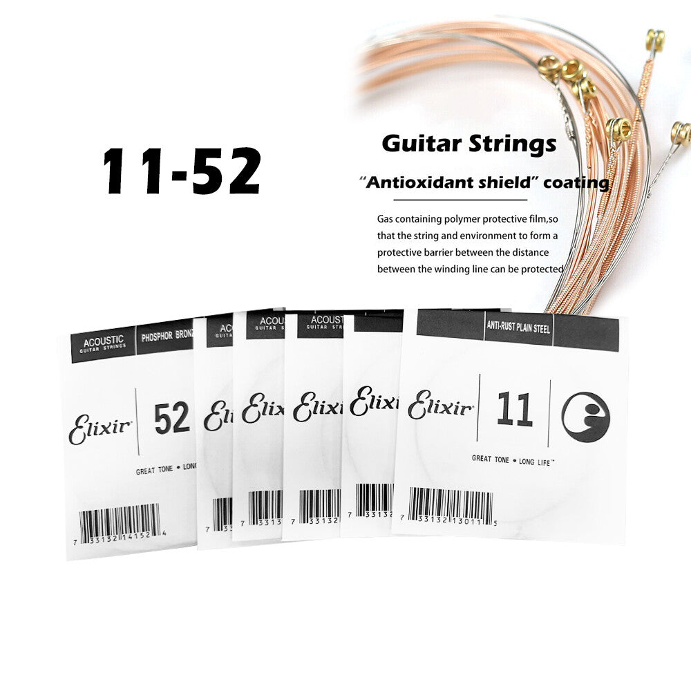 Acoustic Music Guitar Strings Steel Premium Light Universal 6Pcs