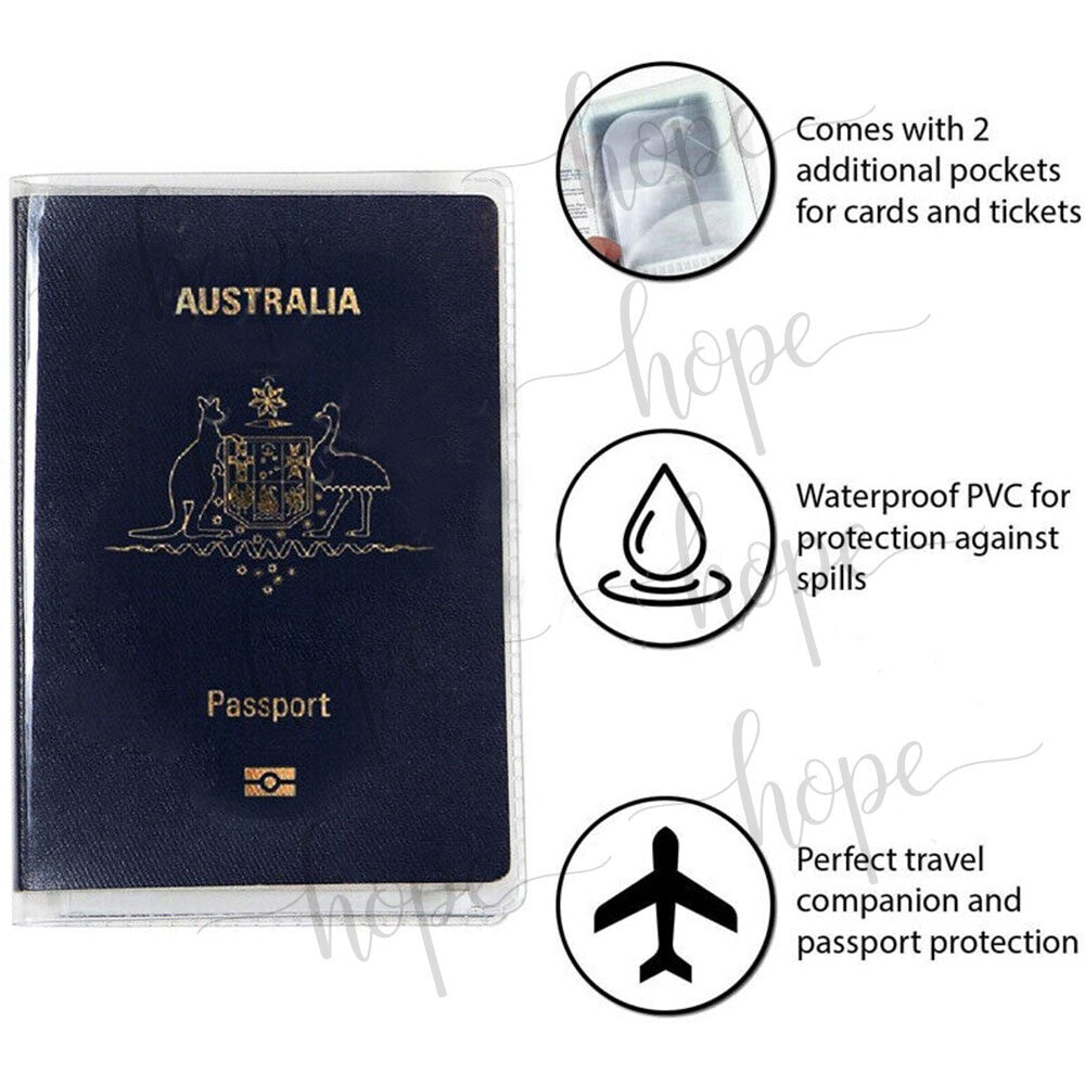 Passport Cover Transparent Clear Protector Travel Holder Organizer Wallet Cover