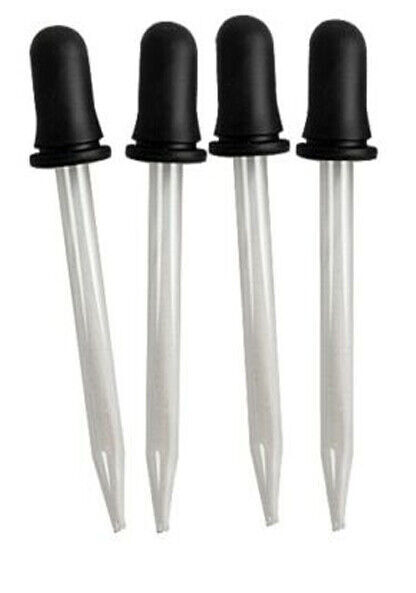 4pcs Clear Glass Stain Liquid Droppers Pipettes Essential Oil Craft Eye Dropper