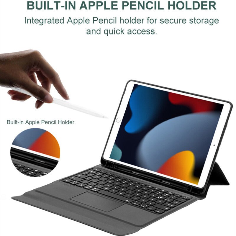 Wireless iPad Keyboard Case Cover Bluetooth Touchpad for iPad 9/8/7 10.2"