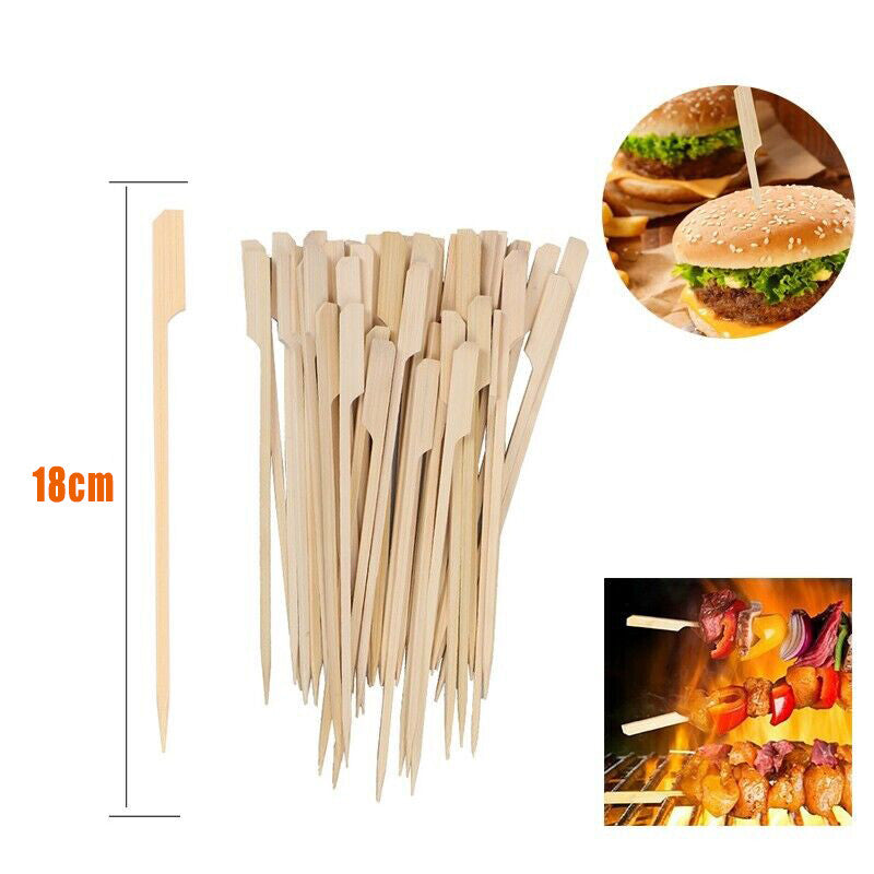 Bamboo Wooden Catering Paddle 18cm Skewers Disposable Finger Food Cocktail BBQ