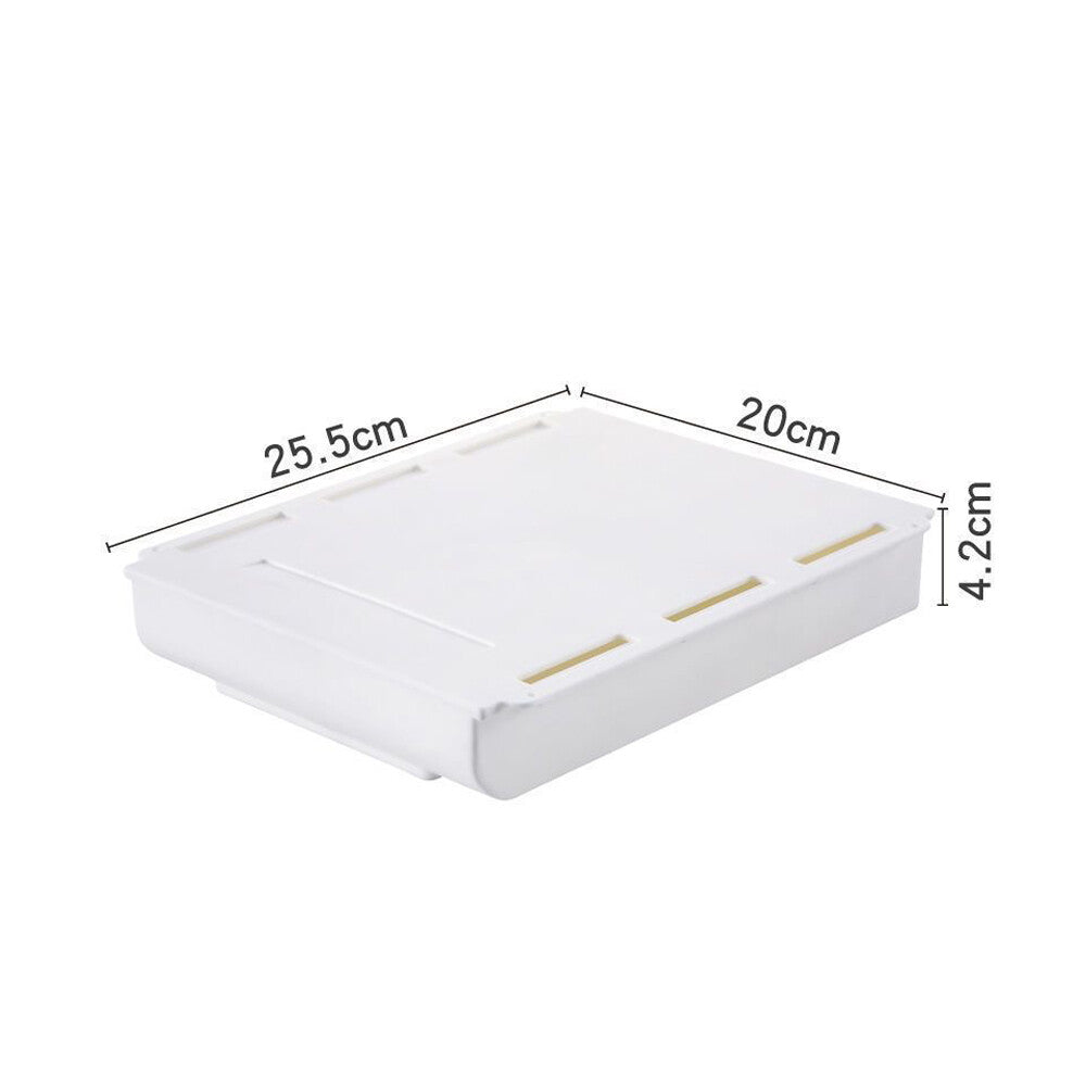 Invisible Drawer Stationary Storage Box with Lid Pull Out Under Desk Mini Drawer