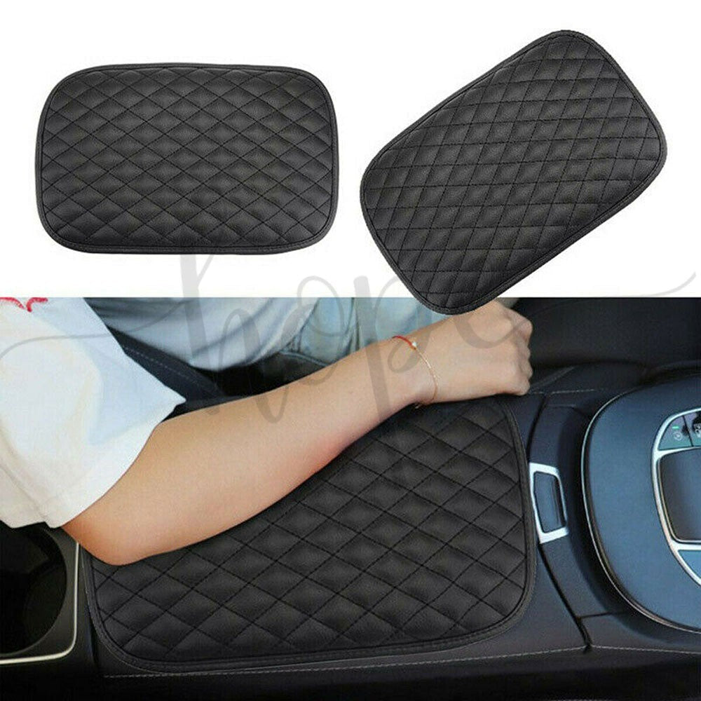 Car Armrest Cover Pad Pu Leather Cushion Mat Center Console Box Pad Protector