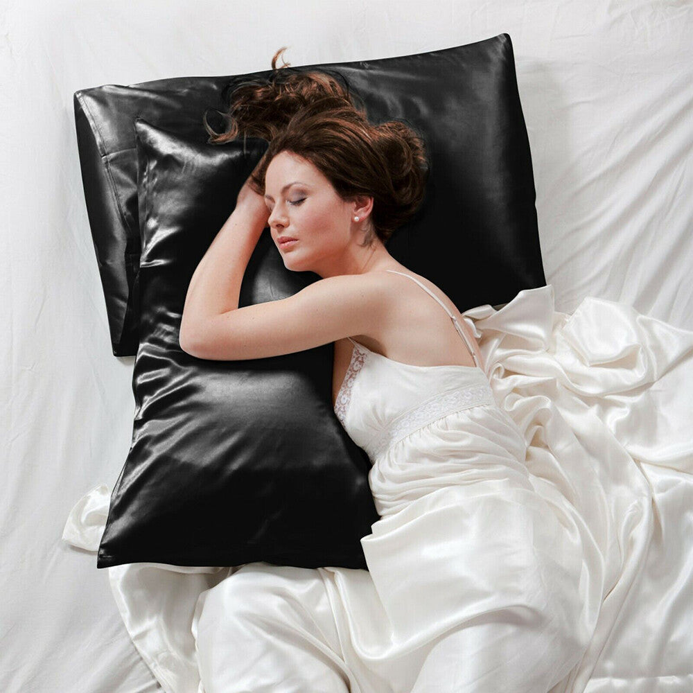 2pcs Satin Pillow Case Pillowcase Cushion Covers