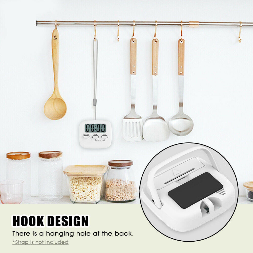 Kitchen Timer LCD Digital Magnetic Loudly Alarm Countdown 99min
