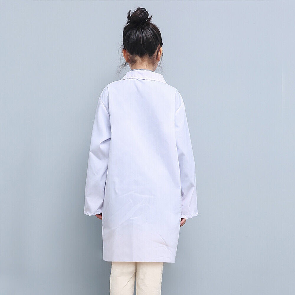 Kids White Lab Coat Doctors Scientist Children Fancy Dress Costume Girls Boys
