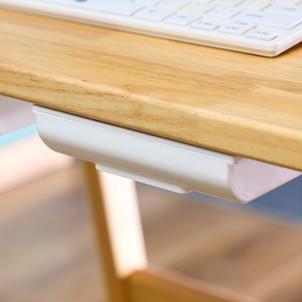 Invisible Drawer Stationary Storage Box with Lid Pull Out Under Desk Mini Drawer