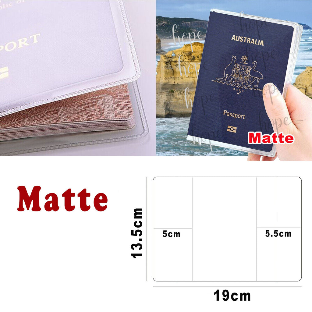 Passport Cover Transparent Clear Protector Travel Holder Organizer Wallet Cover