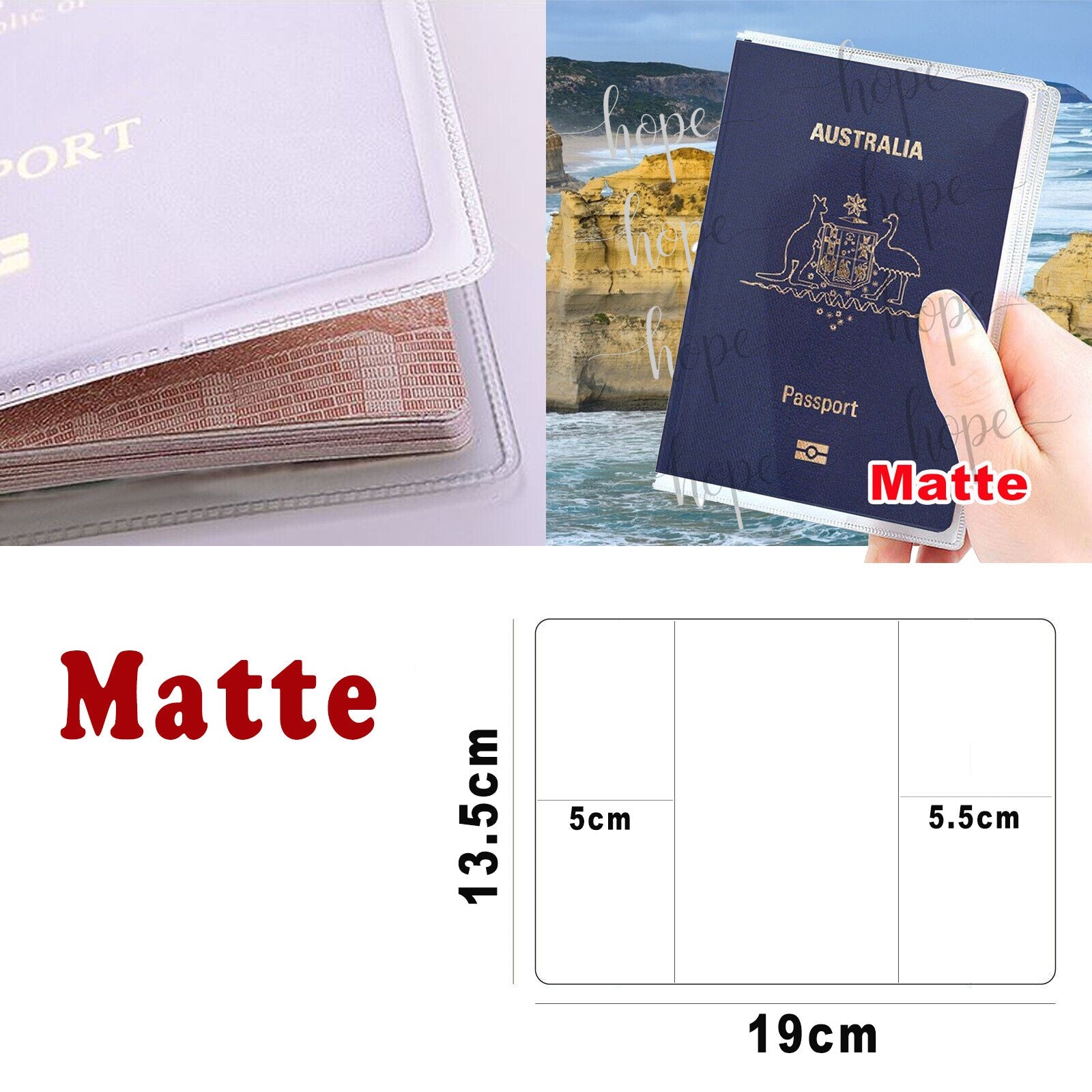 Passport Cover Transparent Clear Protector Travel Holder Organizer Wallet Cover