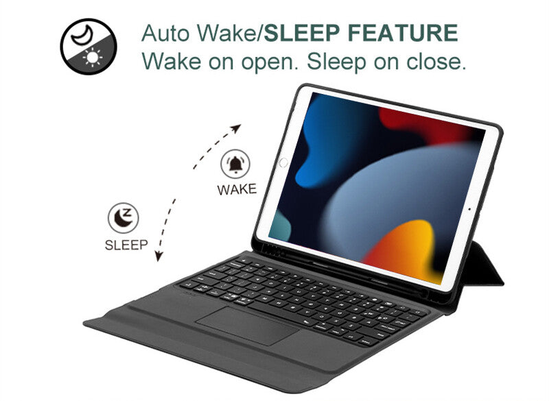 Wireless iPad Keyboard Case Cover Bluetooth Touchpad for iPad 9/8/7 10.2"