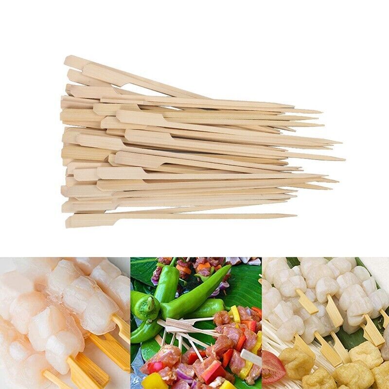 Bamboo Wooden Catering Paddle 18cm Skewers Disposable Finger Food Cocktail BBQ