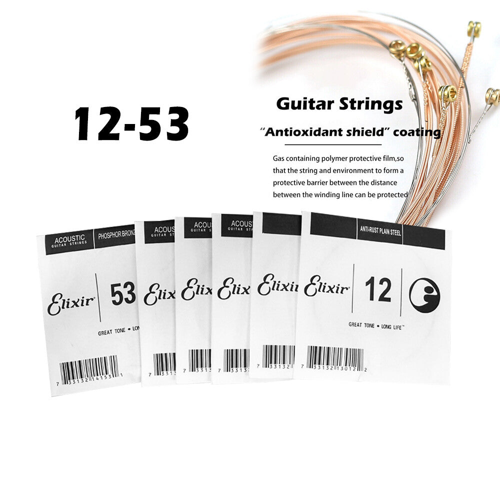 Acoustic Music Guitar Strings Steel Premium Light Universal 6Pcs