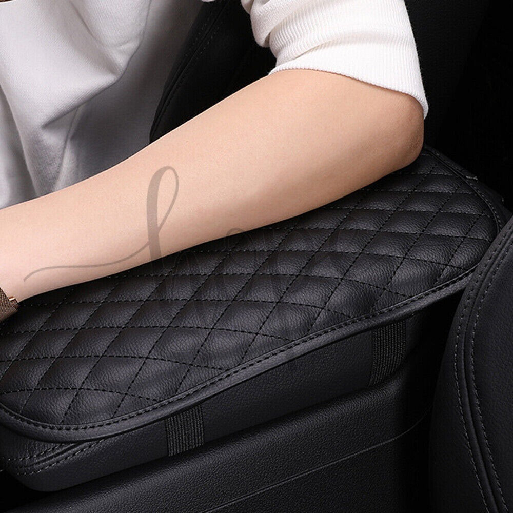 Car Armrest Cover Pad Pu Leather Cushion Mat Center Console Box Pad Protector
